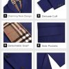 Men's Pea Coat with Detachable Plaid Scarfs Fall Single Breasted Wool Blend Trench Coat Winter Overcoat