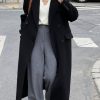 Women's 2025 Winter Wool Overcoat Turn Down Collar Long Peacoat Business Casual Trench Coats