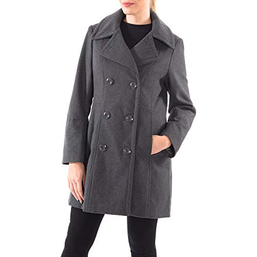 Norah Women’s Wool Blend Peacoat Runs Large – Double-Breasted Jacket with Flattering Fit