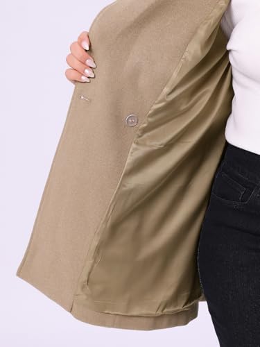 Women's Casual Coat for Women Plus Size Notch Double-Breasted Lapel Jacket Outwear Winter Coats