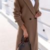 Long Wool Coats for Women Fall Winter Trench Coat Peacoat Double Breasted Blazer Jackets Overcoat