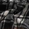 Women Plus Size Double Breasted Wool Pea Coat Notch Lapel Trench Coats Mid Long Winter Outerwear with Belt