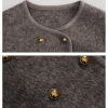 Women Cropped Wool Cotas Double Breasted Short Wool Pea Coat Tweed Jacket Outerwear