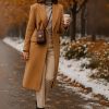 Double Breasted Trench Coat Winter Jackets for Women – Elegant Peacoat Winter Coats for Women (US, Alpha, Large, Regular, Long,