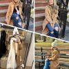 Women's Winter Wool Coat Mid-Long Notch Lapel Single Breasted Peacoat Casual Trench Coats Outwear