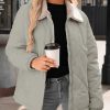 Women's Winter Casual Quilted Jackets Long Sleeve Button Down Puffer Jacket Padded Outerwear Coats