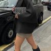 Womens Cropped Pea Coats Oversized Wool Blend Short Jackets Lapel Double Breasted Fall Winter Outerwear Outfits