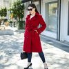 Women's Superior 100% Wool Trench Coat, Classy Long Wool Coat with Belt