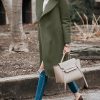 Women's Trench Coat Long Wool Blend Pea Coat Winter Casual Overcoat Notched Lapel Collar Belted Long Jacket Outerwear