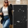 Women's Plus Size Waterproof Raincoat Lightweight Windbreaker Hooded Jacket with Pockets