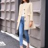 Women's Winter Overcoat Pea Coat Elegant V Neck Single Breasted Coat Outerwear