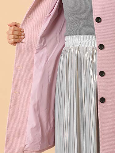 Women's Peter Pan Collar Overcoat Single Breasted Pockets Winter Long Coat
