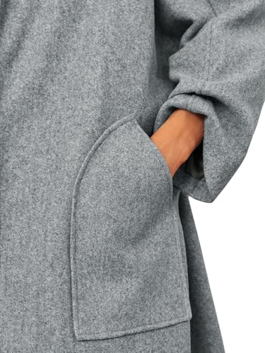 Womens Long Pea Coats Oversized Wrap Wool Blend Trench Coats Winter Open Front Cardigan Overcoats