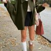 Women's Fall Single Breasted Pea Coat Long Sleeve Turndown Collar Wool Cape Blend Coat with Pockets