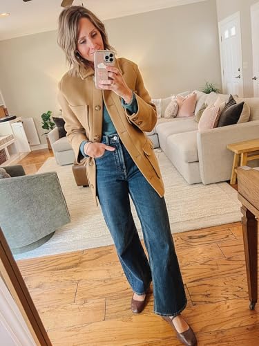 2025 Winter Elegant Womens Pea Coat Mid Long Wool Coat Wool Blend Trench Coat with Pockets