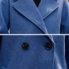 Women's Essential Elegant Wear Double Breasted Mid Long Wool Pea Coat