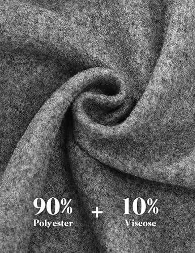 Women's Elegant Pea Coat Lapel Collar Double Breasted Trench Jacket Fall Slim Long Outerwear with Belt Pockets