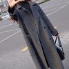 Women's Slouchy Drop Shoulder Double Breasted Maxi Long Wool Pea Coat
