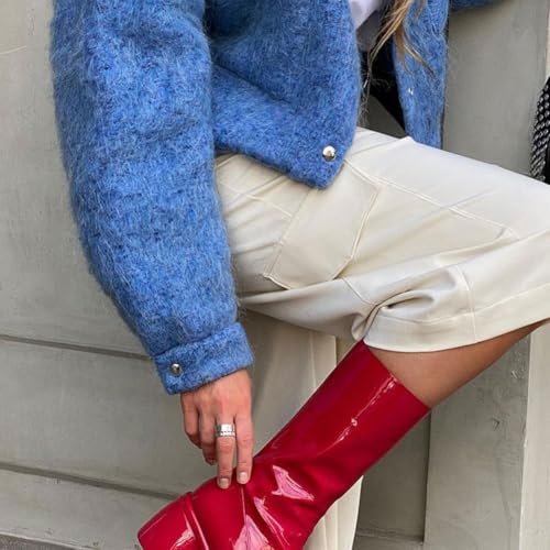 Women Cropped Jacket Short Wool Coats Winter Warm Pea Coat Outwear