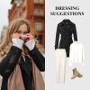 Women's Double Breasted Pea Coat Slim Winter Mid-Long Trench Coat with Long Belt