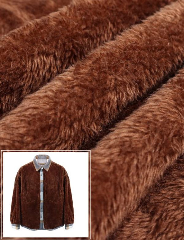 Sherpa Plush Fuzzy Fleece Lined Jacket Womens Plaid Flannel Shacket Jacket Lapel Button Fluffy Warm Winter Coat