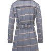 Womens Pea Coat Double Breasted Wool Coat Long Winter Trench Coat with Belt